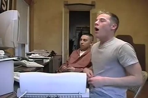 teen Deepthroating penises Uncut rod And Licking his testicles