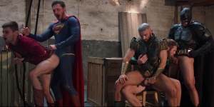 Just dong League : A homo XXX Parody - Colby Keller & Johnny Rapid ass Hook up