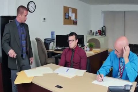 threesome With thick cocks In The Office