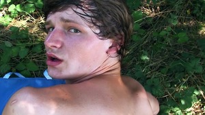 young hottie bouncing on a thick penis outdoors