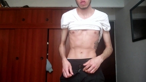 BarebackLatinoz: Stiff in briefs pumping in the bed solo